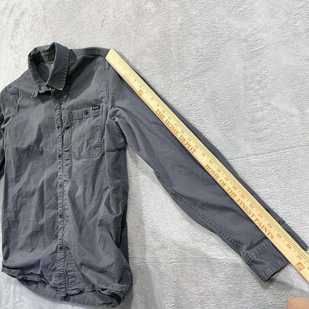 511 Tactical Shirt Heavy Duty Mens L Gray Snap Up Cotton Shacket Workwear - Picture 7 of 9